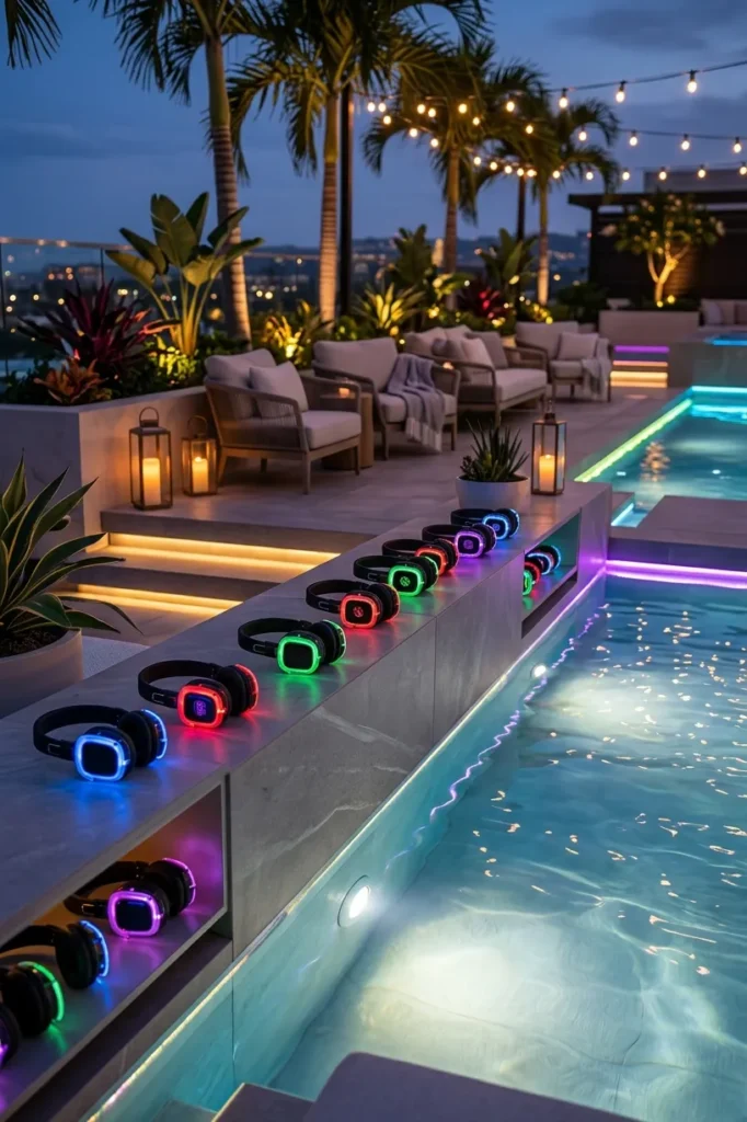 Silent Disco Pool Party with Headphones