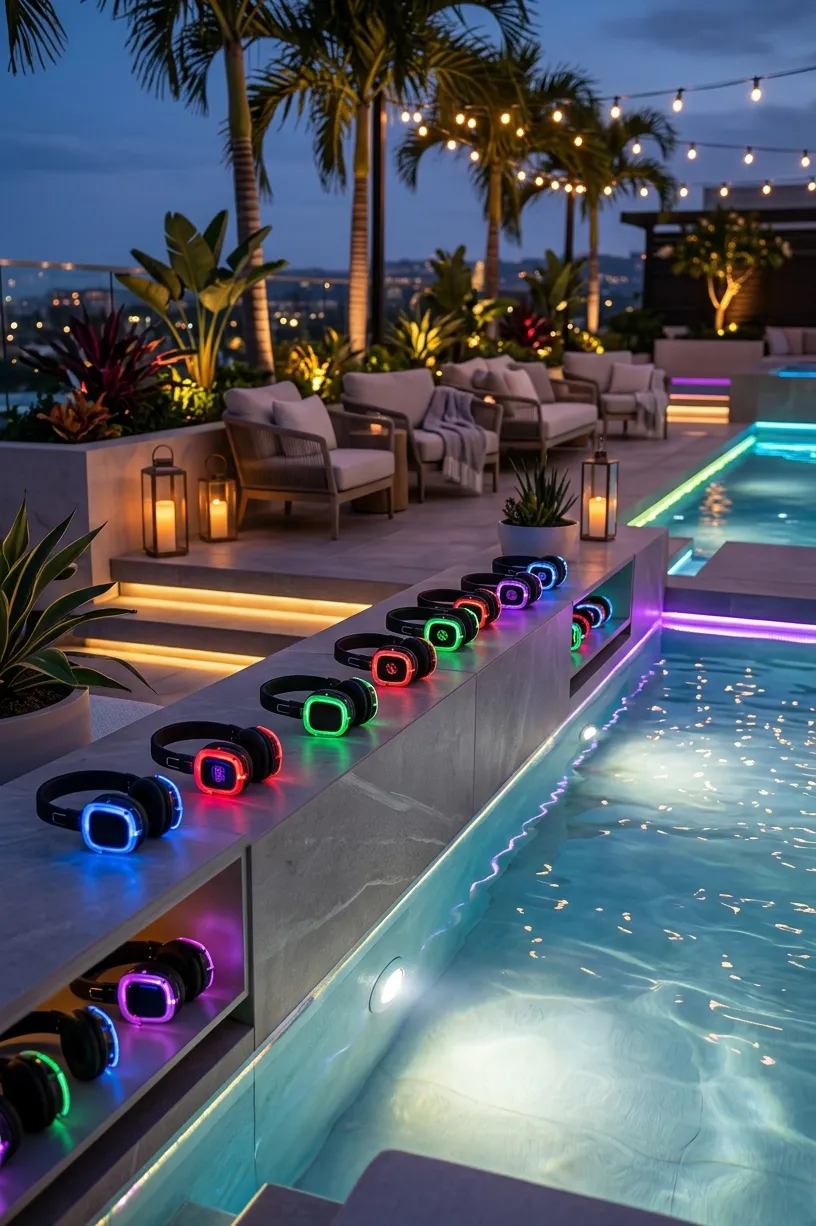 Silent Disco Pool Party with Headphones