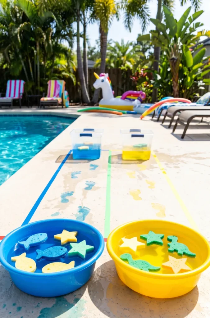 Sponge Relay Race Pool Games