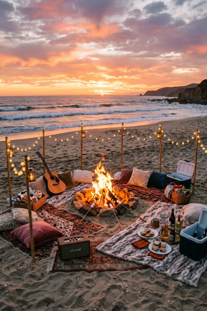 Sunset Beach Bonfire Celebration