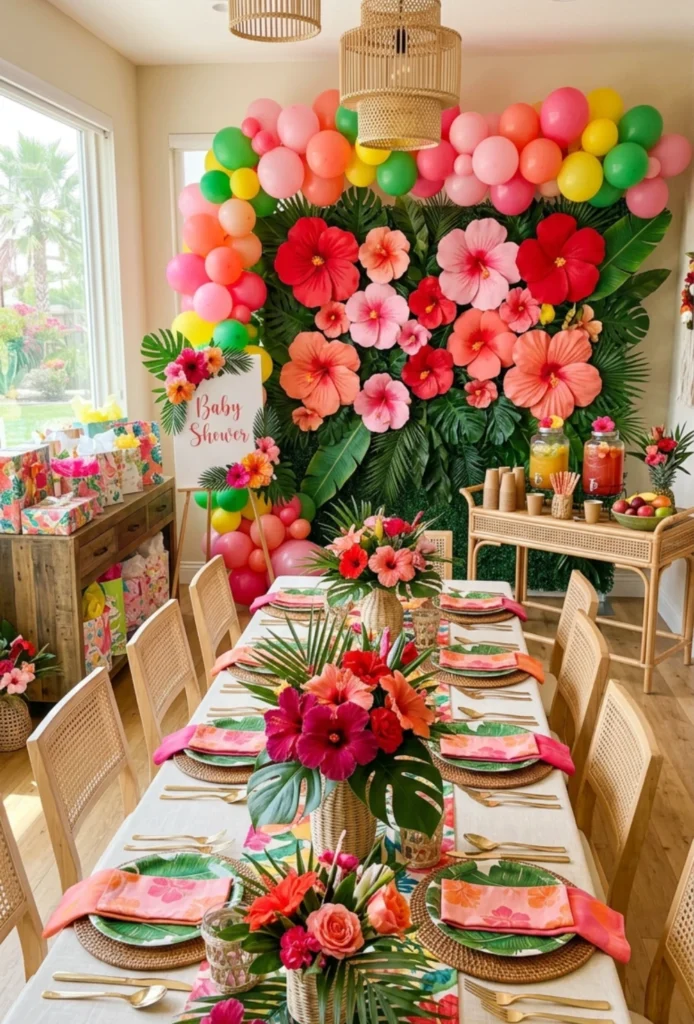 Tropical Hibiscus Floral Theme