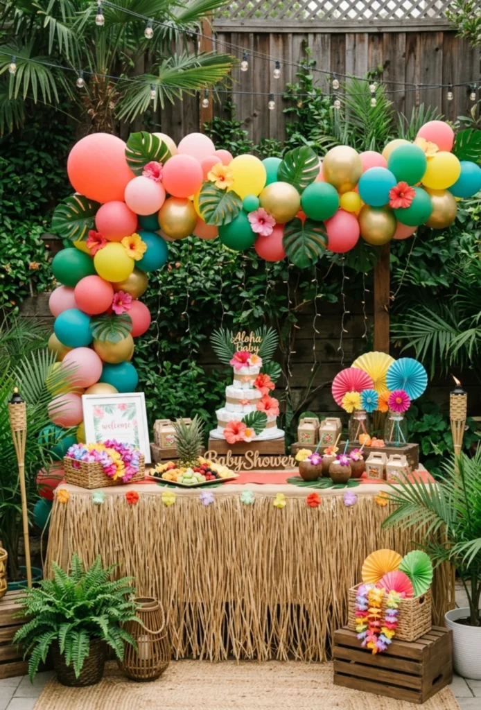 Tropical Luau Backyard Baby Shower