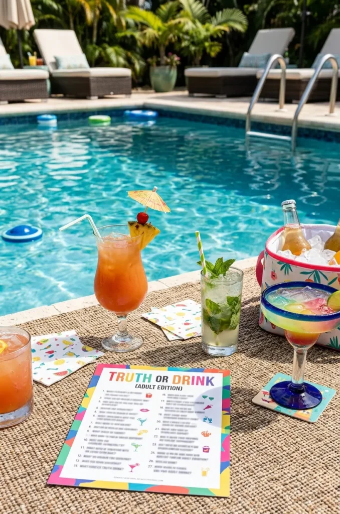 Truth or Drink Poolside Game