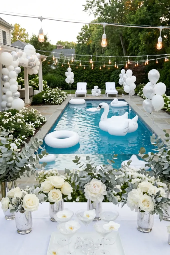 White Party Pool Theme