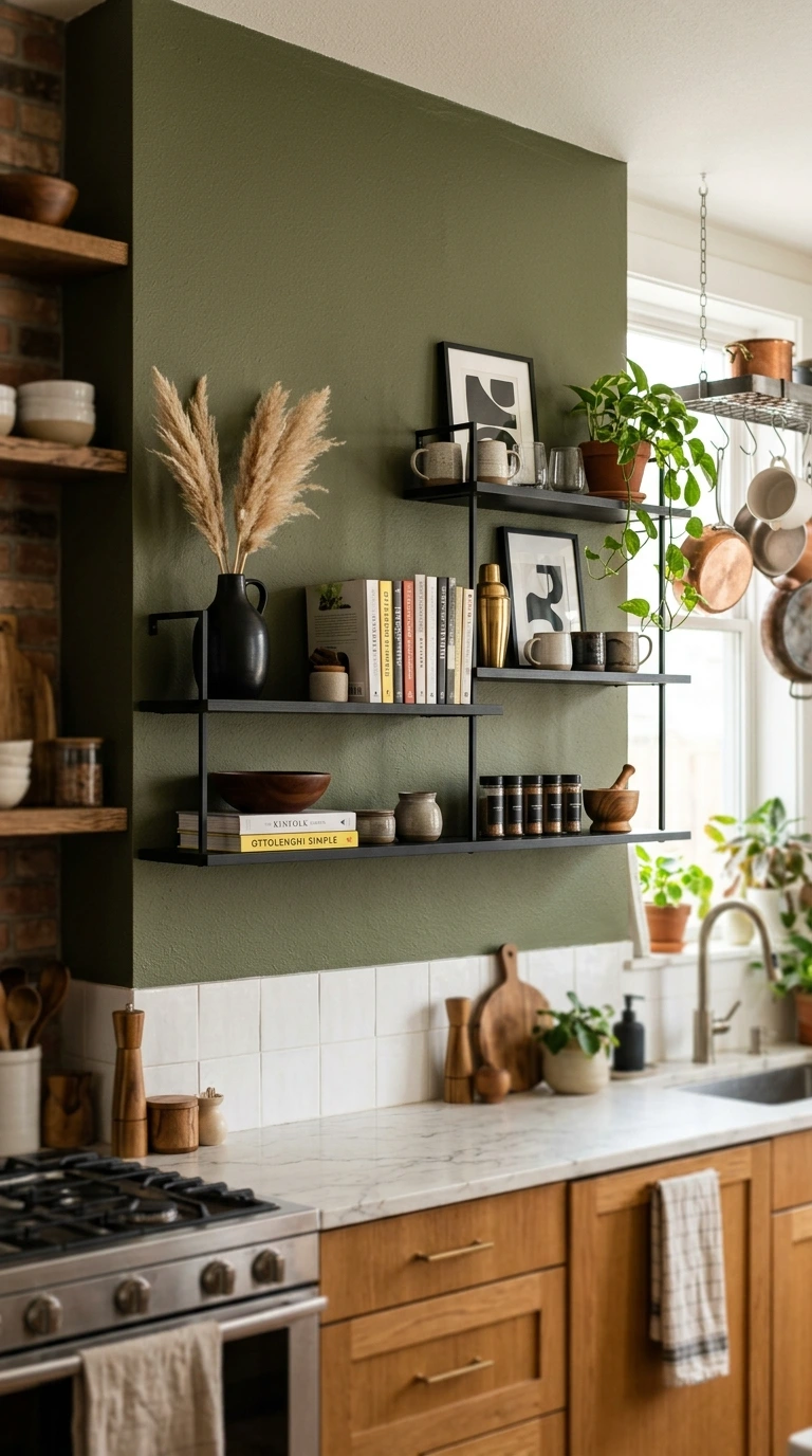 Asymmetrical Black Shelf Styling