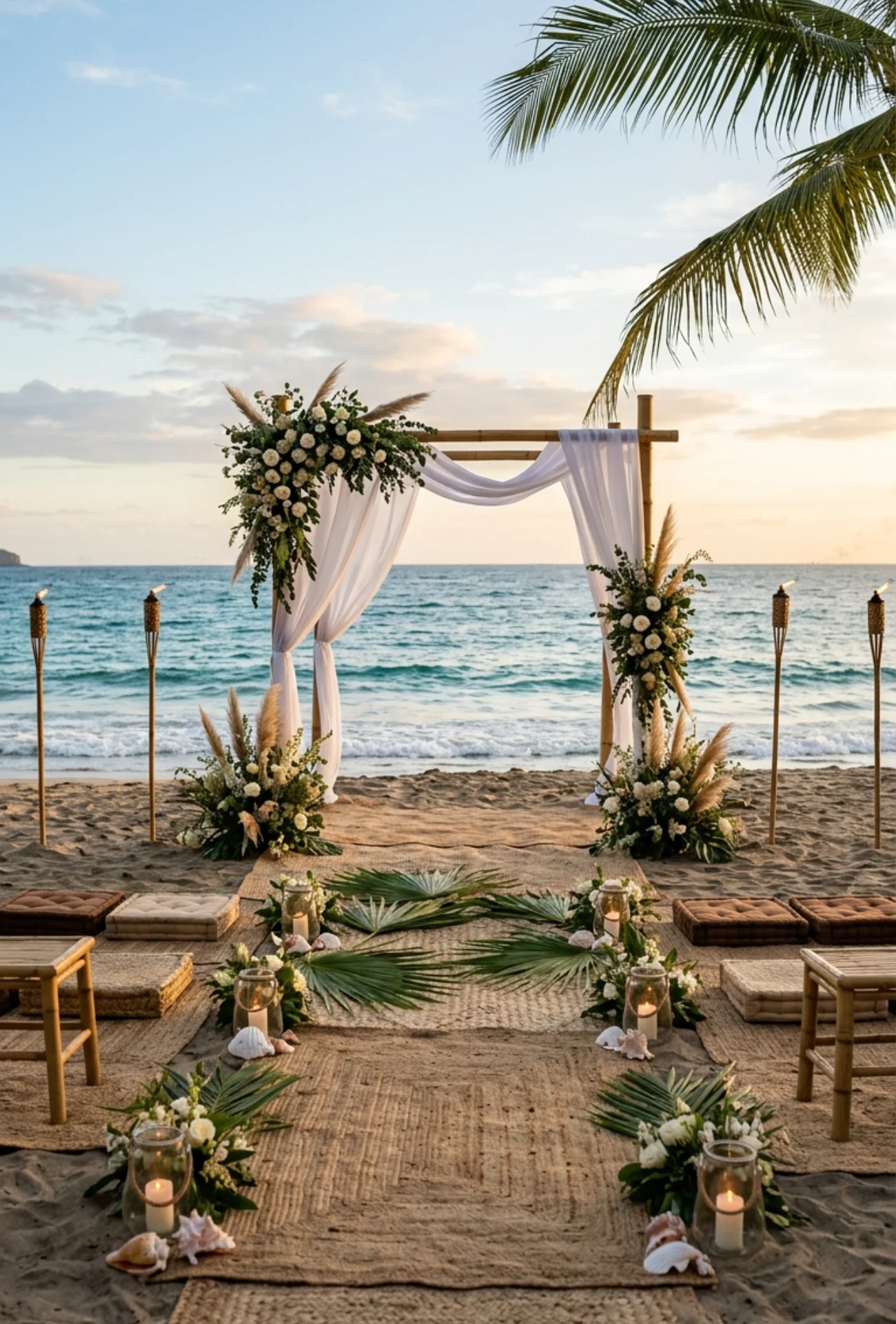 Barefoot Wedding Ceremony Setup