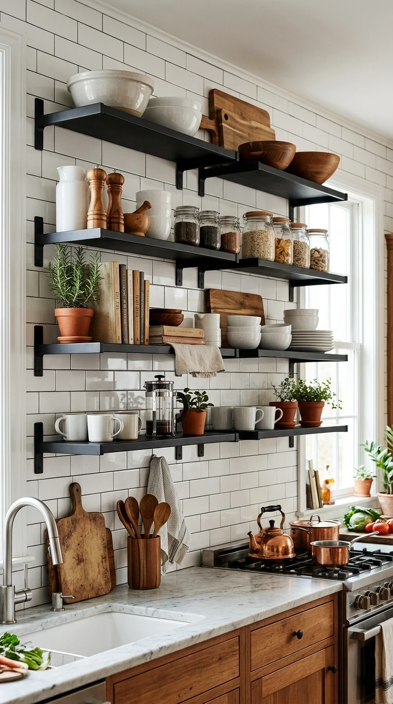 Black Metal Industrial Shelves