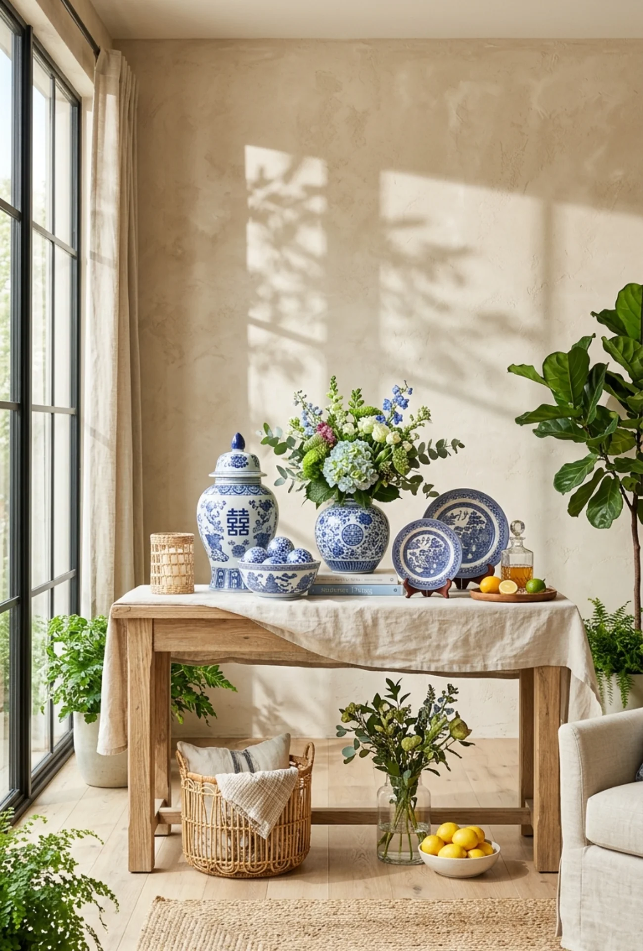 Blue and White Chinoiserie Accents