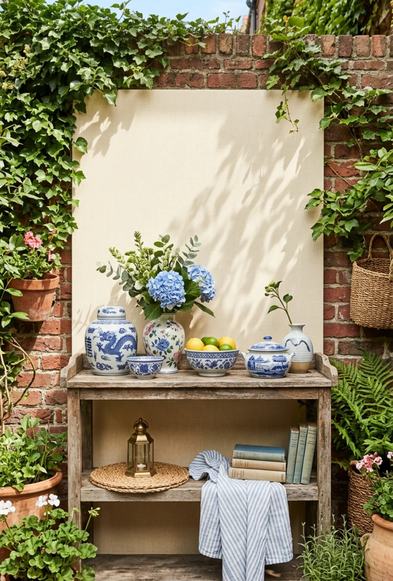 Blue and White Chinoiserie Shelf Accents