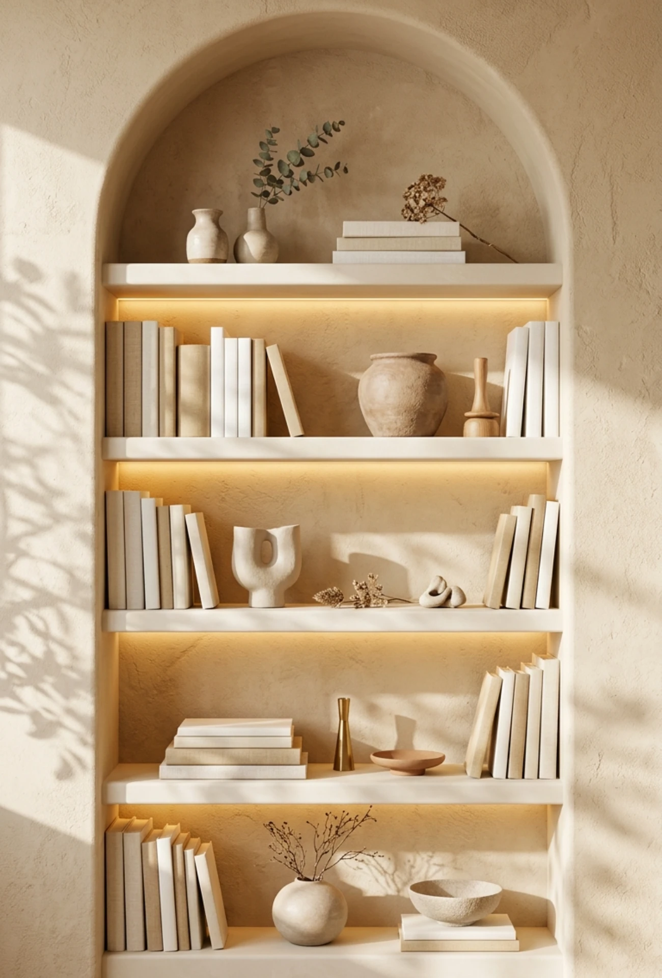 Bookshelves with Accent Lighting