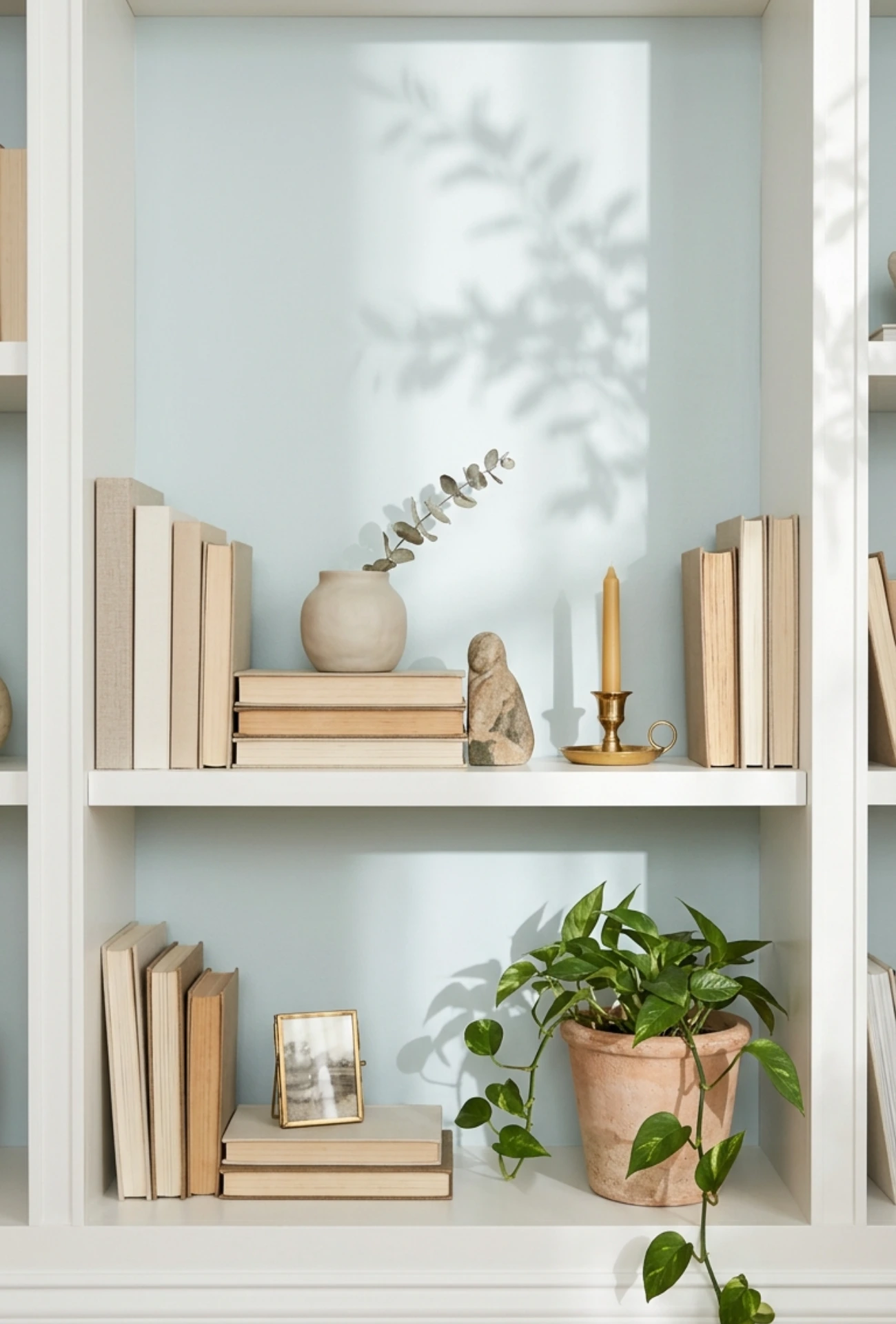 Brass Accent Floating Shelf Displays