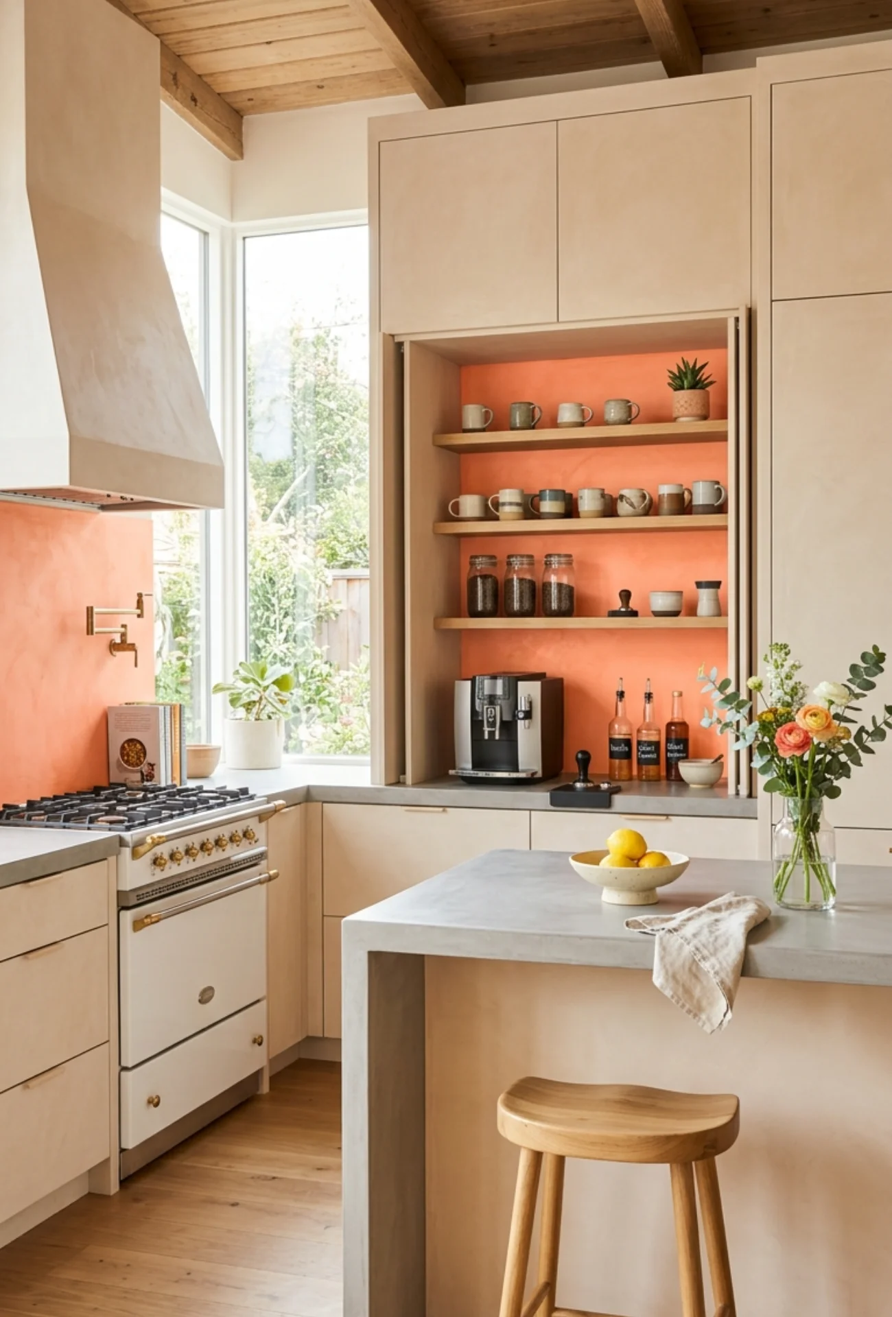 Built-In Coffee Bar with Custom Storage