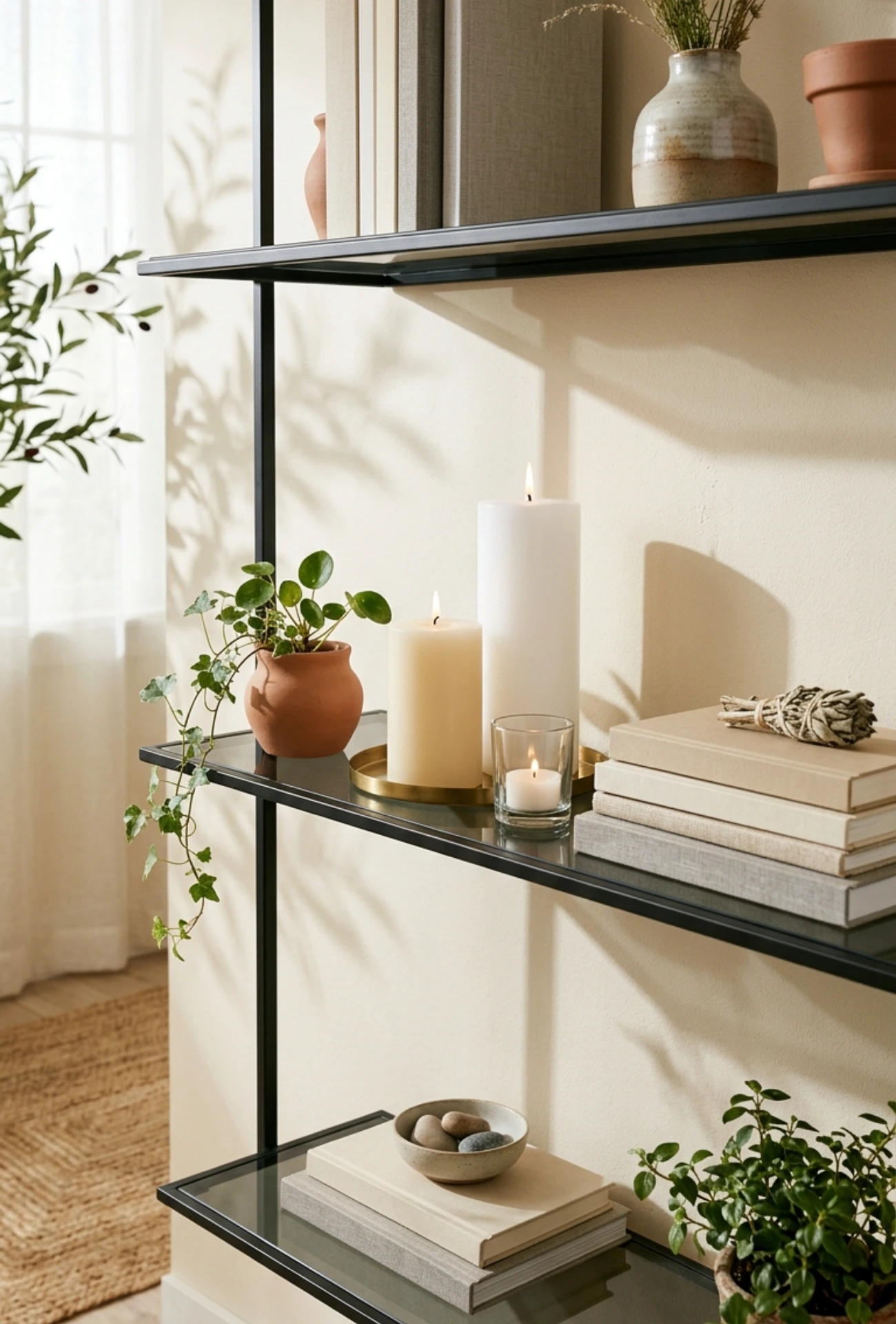 Candle Accent Floating Shelf Ideas
