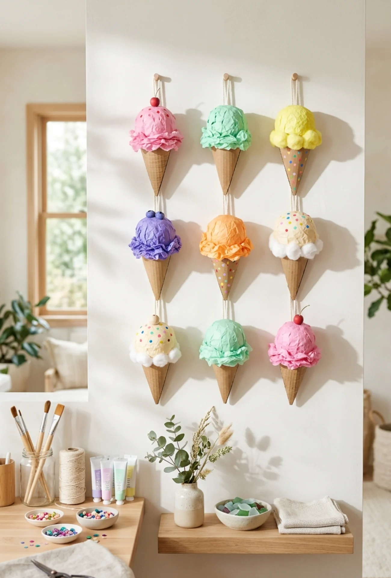 Cardboard Ice Cream Cone Wall Art