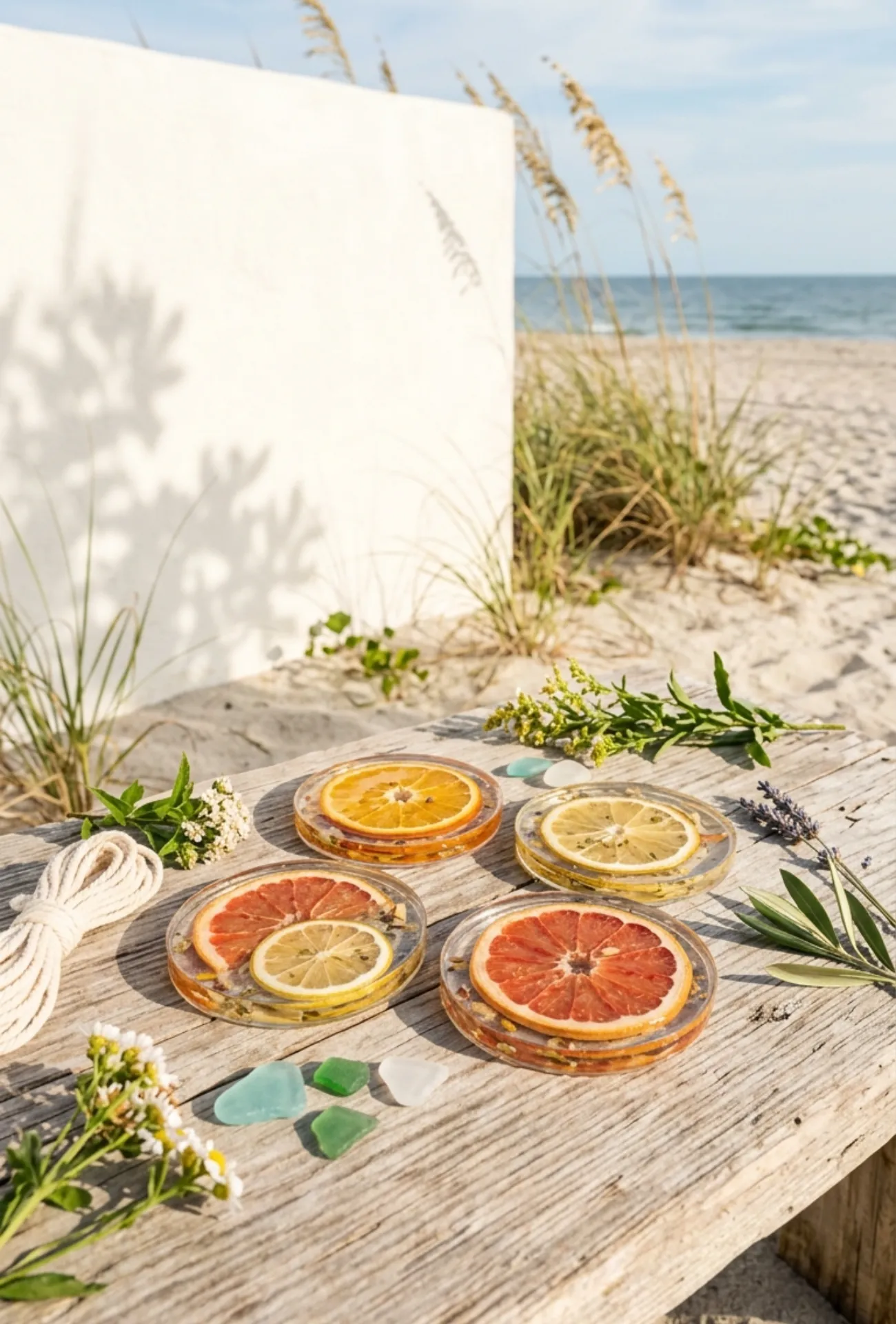 Citrus Slice Resin Coasters