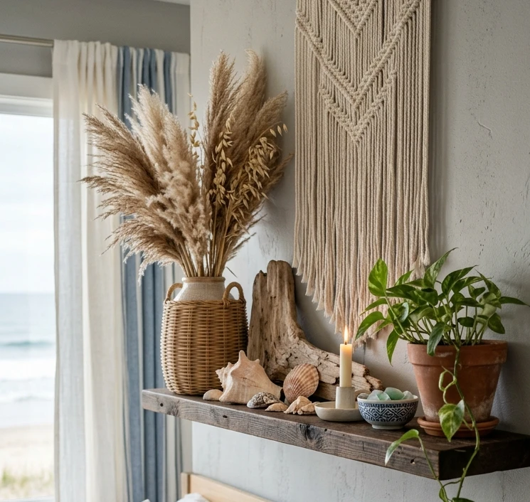 Coastal Bedroom Shelf Styling Ideas