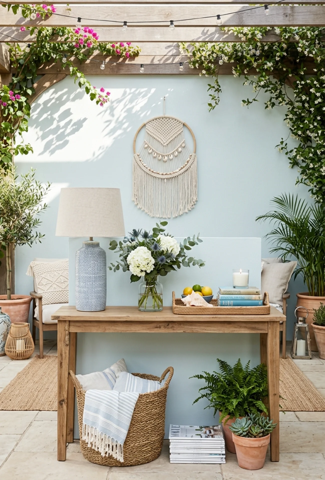 Coastal Console Table Decor