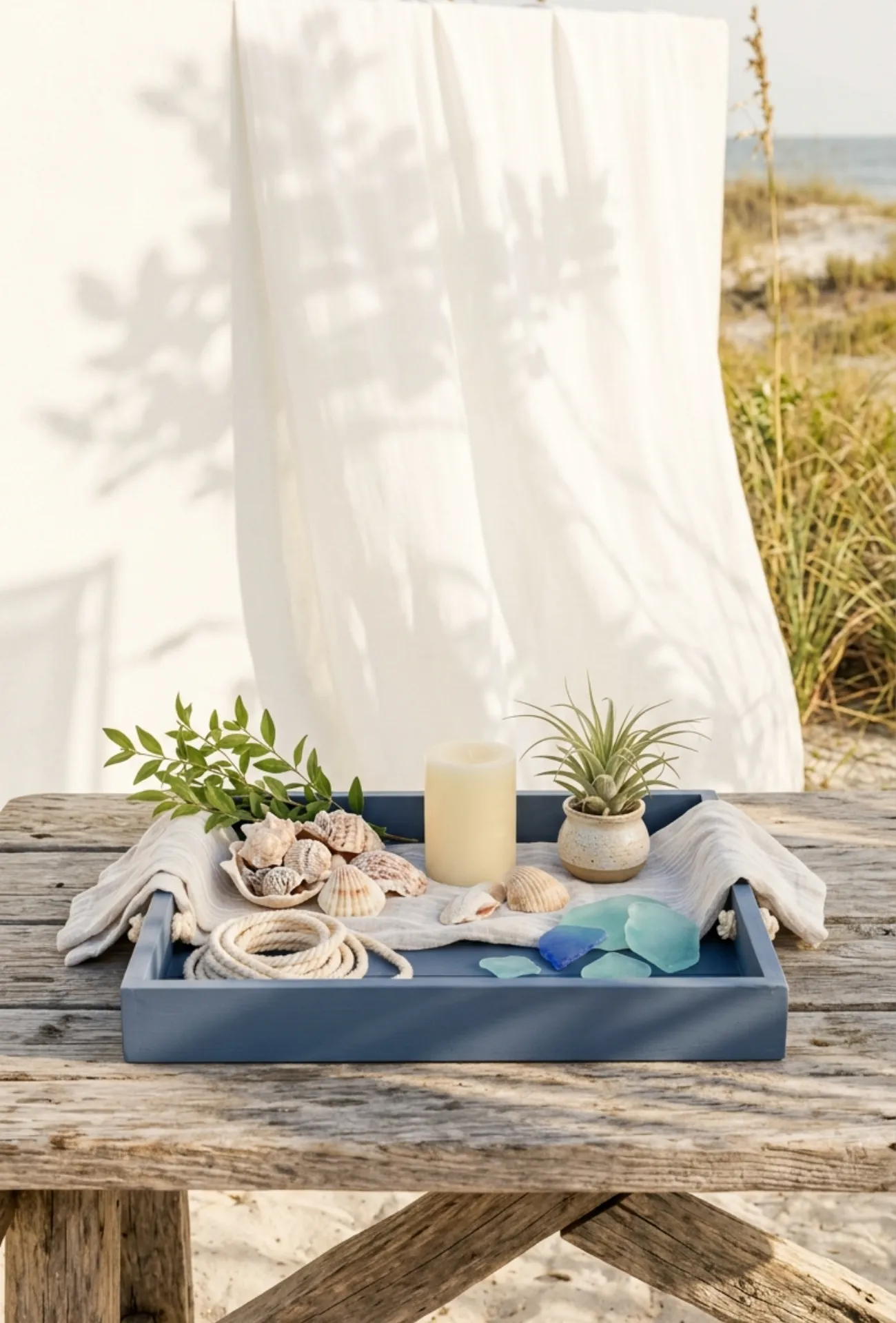 Coastal Inspired Tray Makeover