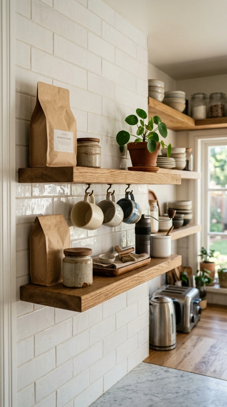 Coffee Station Shelf Setup