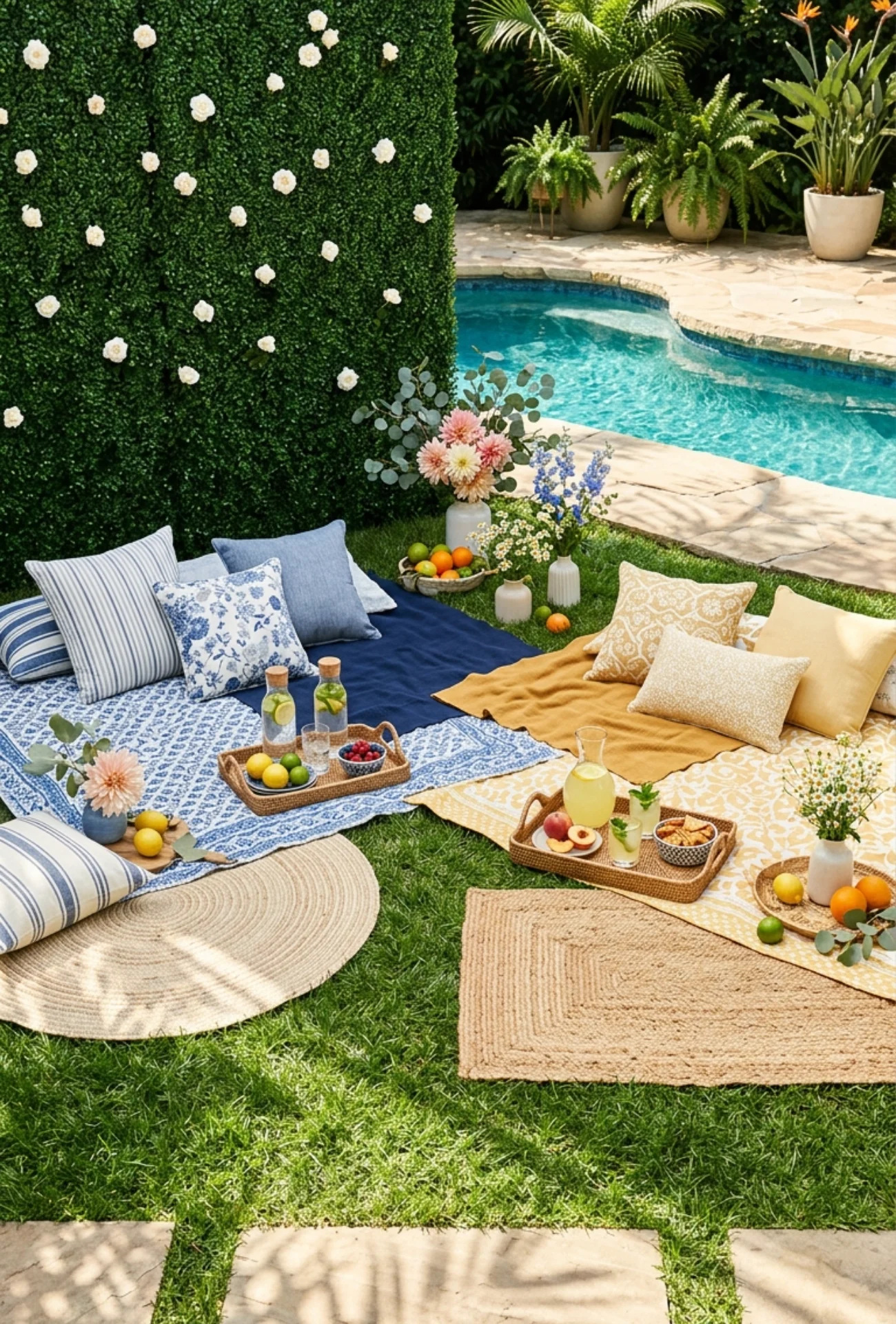 Color Coordinated Picnic Blanket Zones