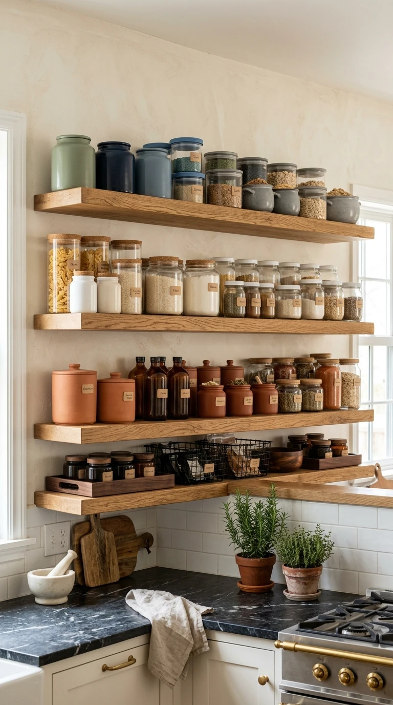 Color Zoned Pantry Shelf System