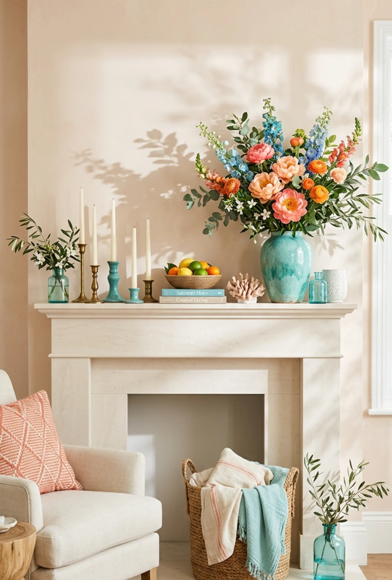 Coral and Turquoise Accents