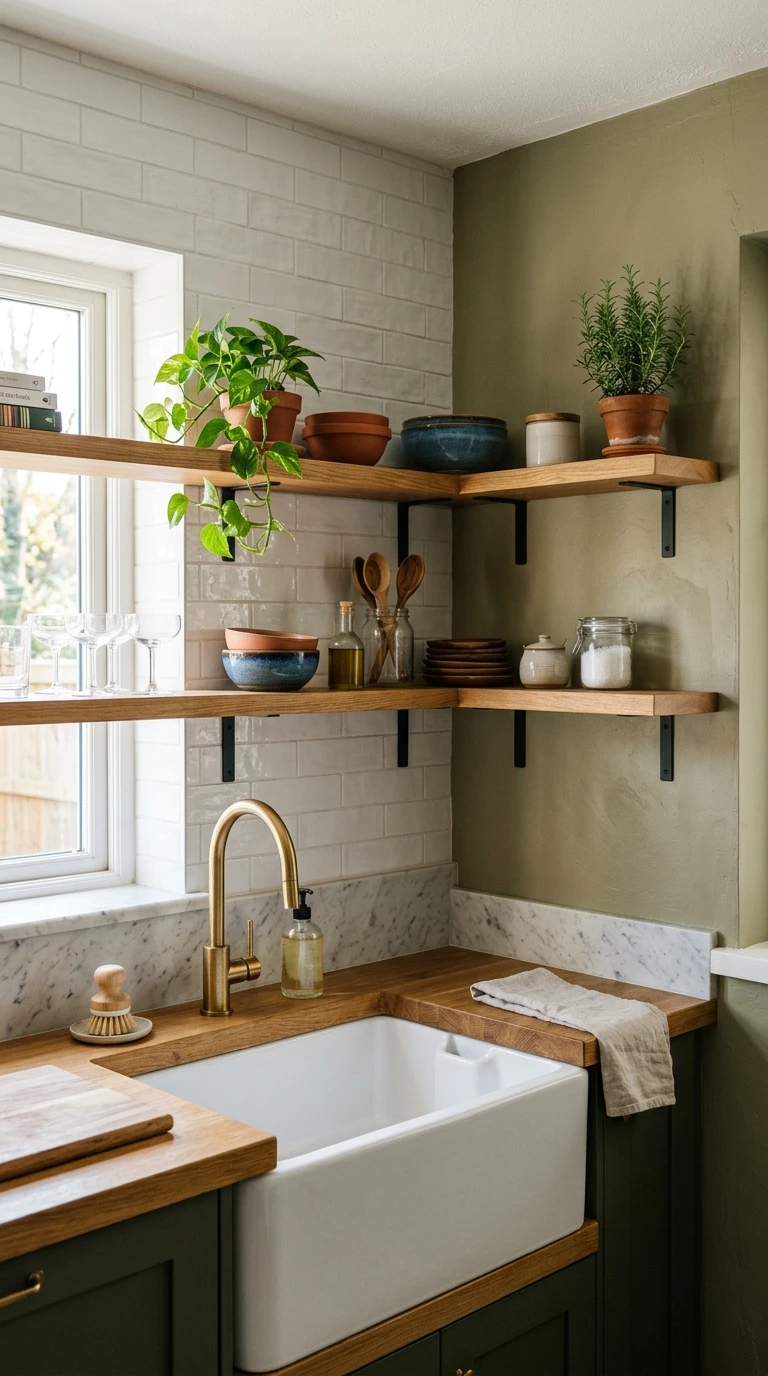 Corner Shelf Extension Above Sink Area