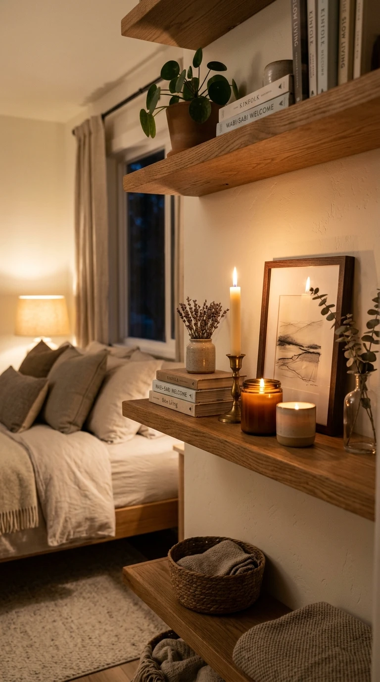 Cozy Candle & Ambient Lighting Shelves