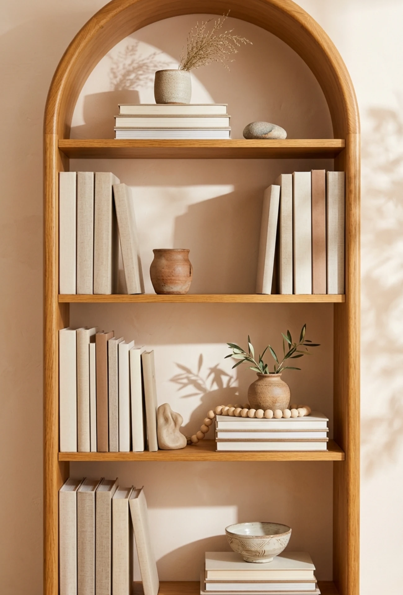 Curated Book Stack Shelf Displays