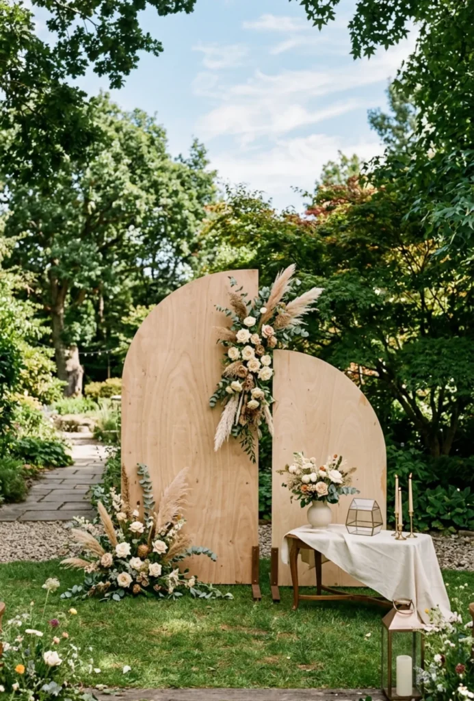 Curved Wedding Signage with Modern Organic Shapes