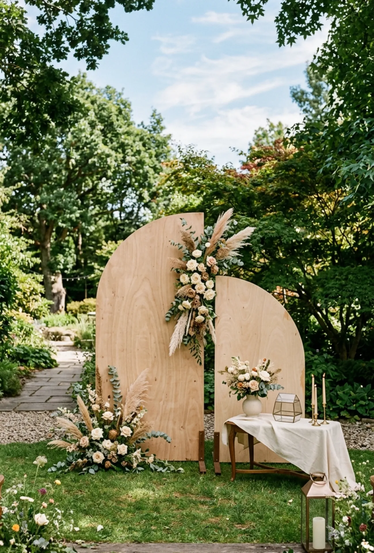 Curved Wedding Signage with Modern Organic Shapes