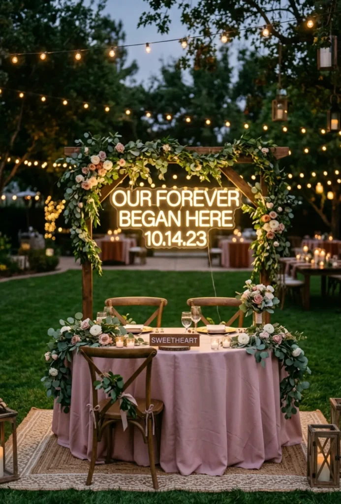 Custom Neon Sign for the Sweetheart Table