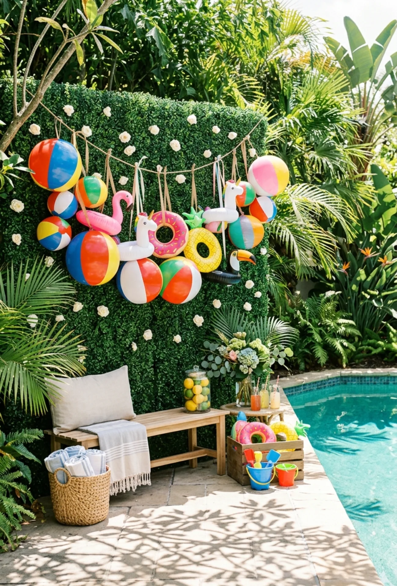 DIY Beach Ball and Pool Float Decor Zone