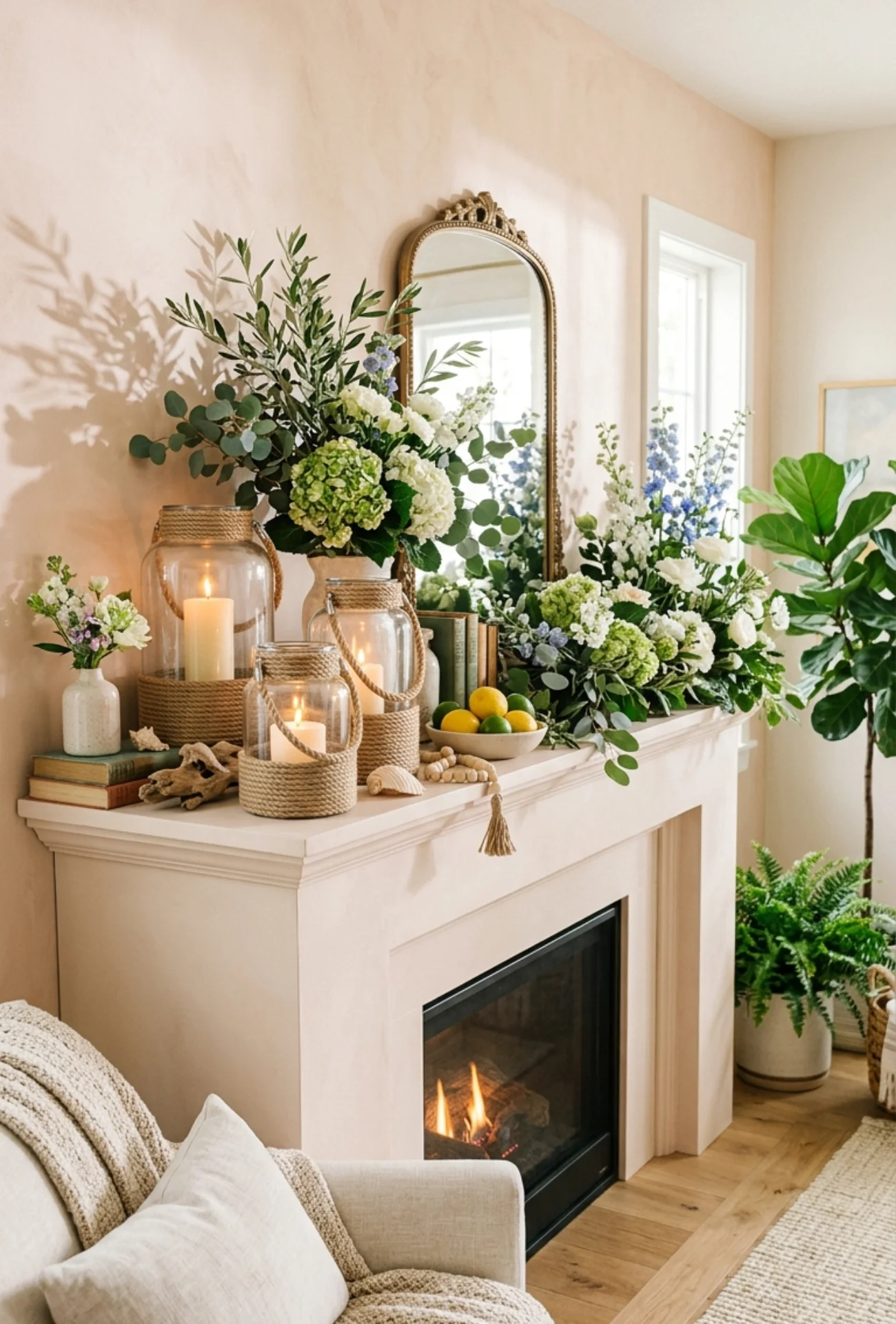 DIY Coastal Lanterns with Rope Accents