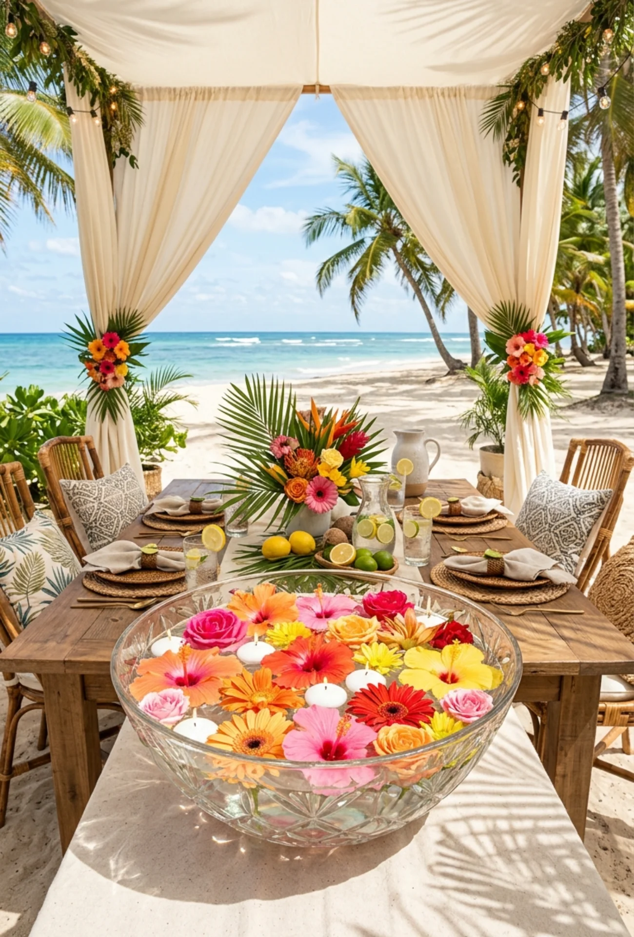 DIY Floating Flower Pool Centerpieces