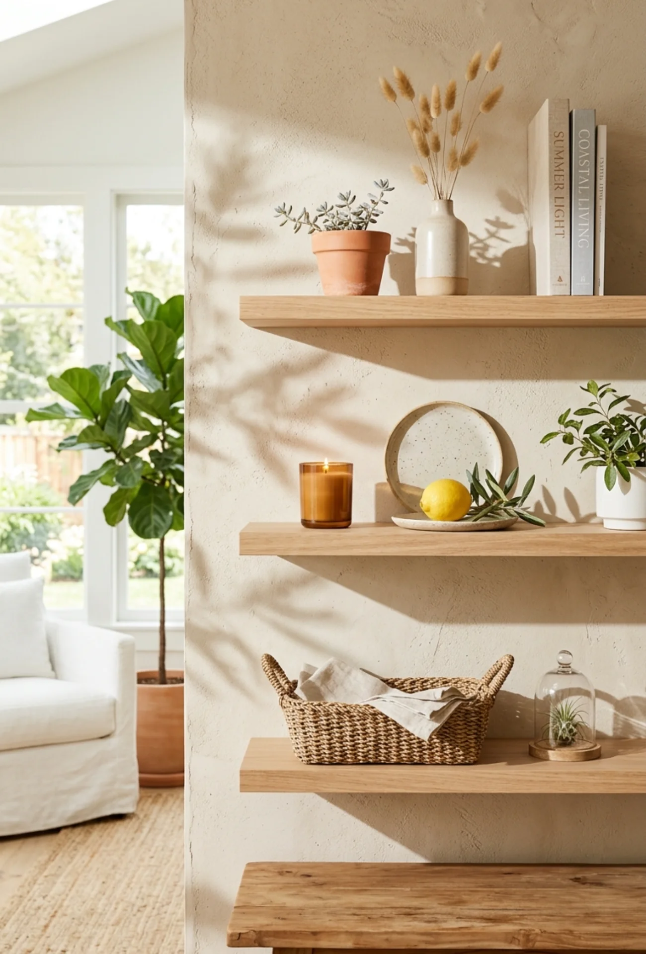 DIY Floating Shelf Summer Styling