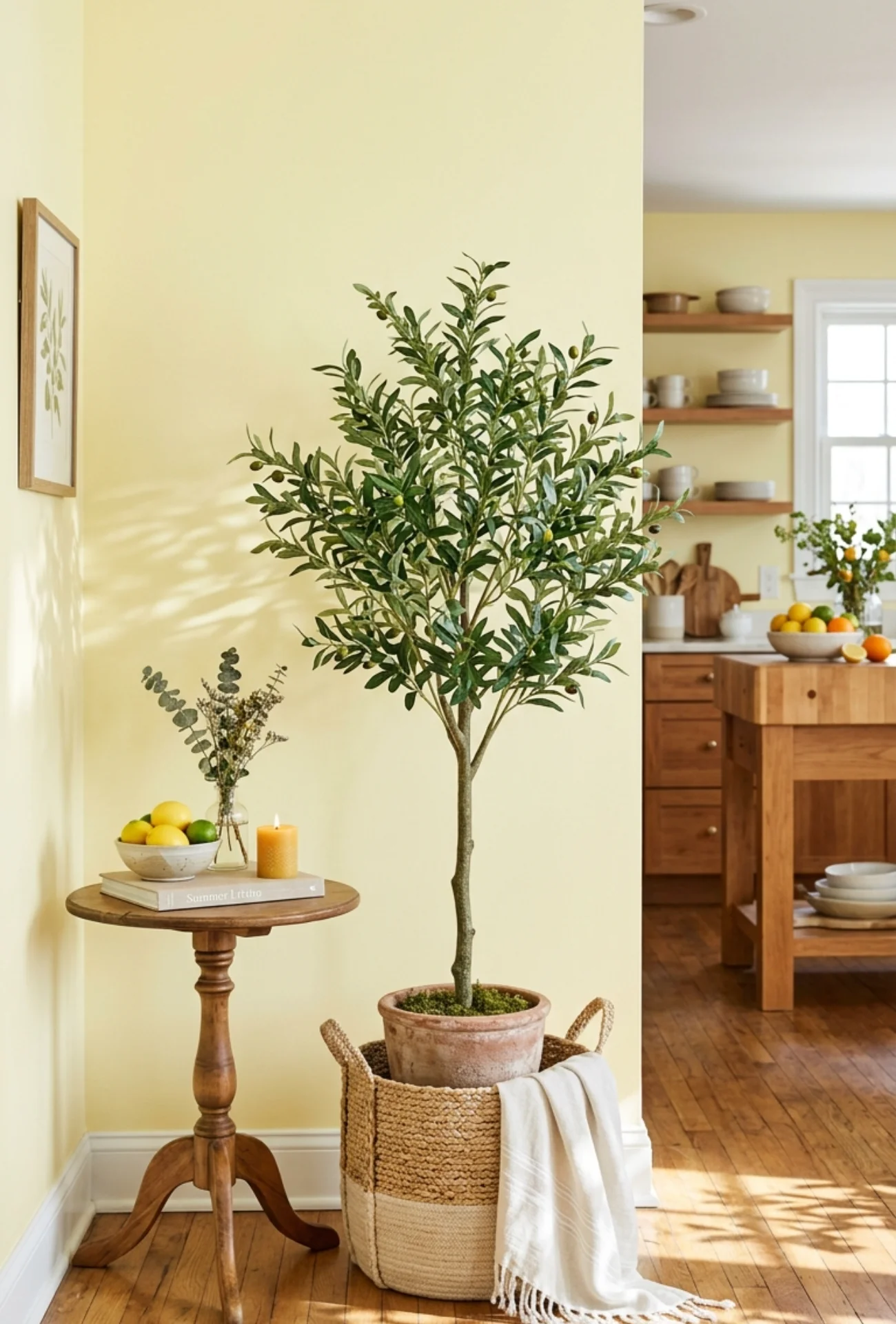 DIY Olive Tree Corner Styling