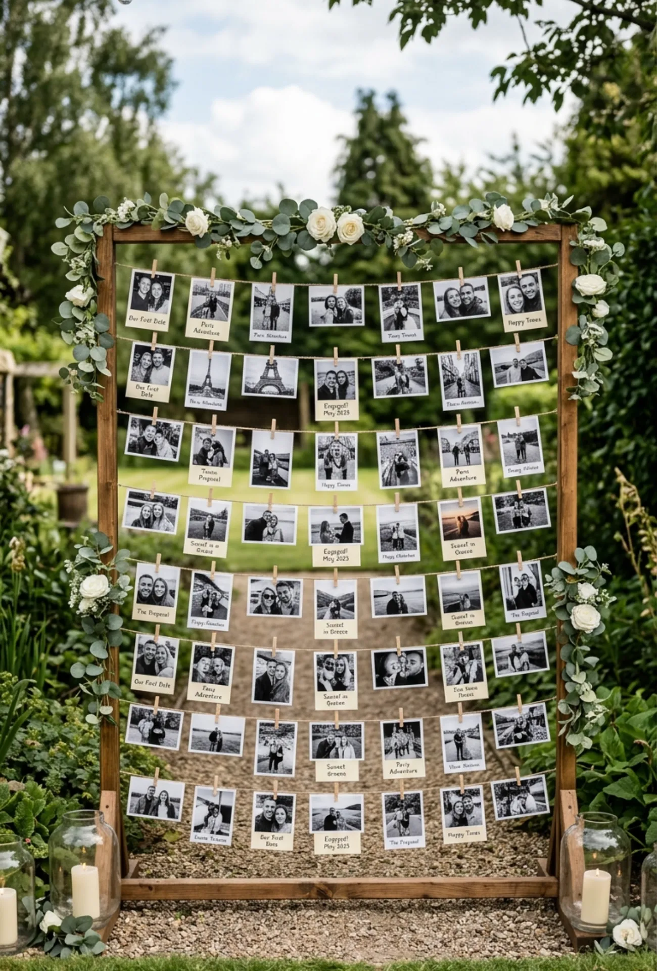 DIY Photo Memory Wall of Your Love Story