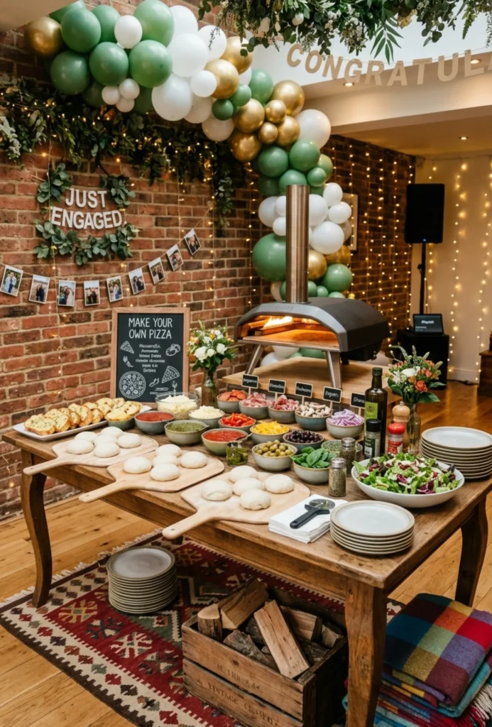 DIY Pizza Night Engagement Celebration