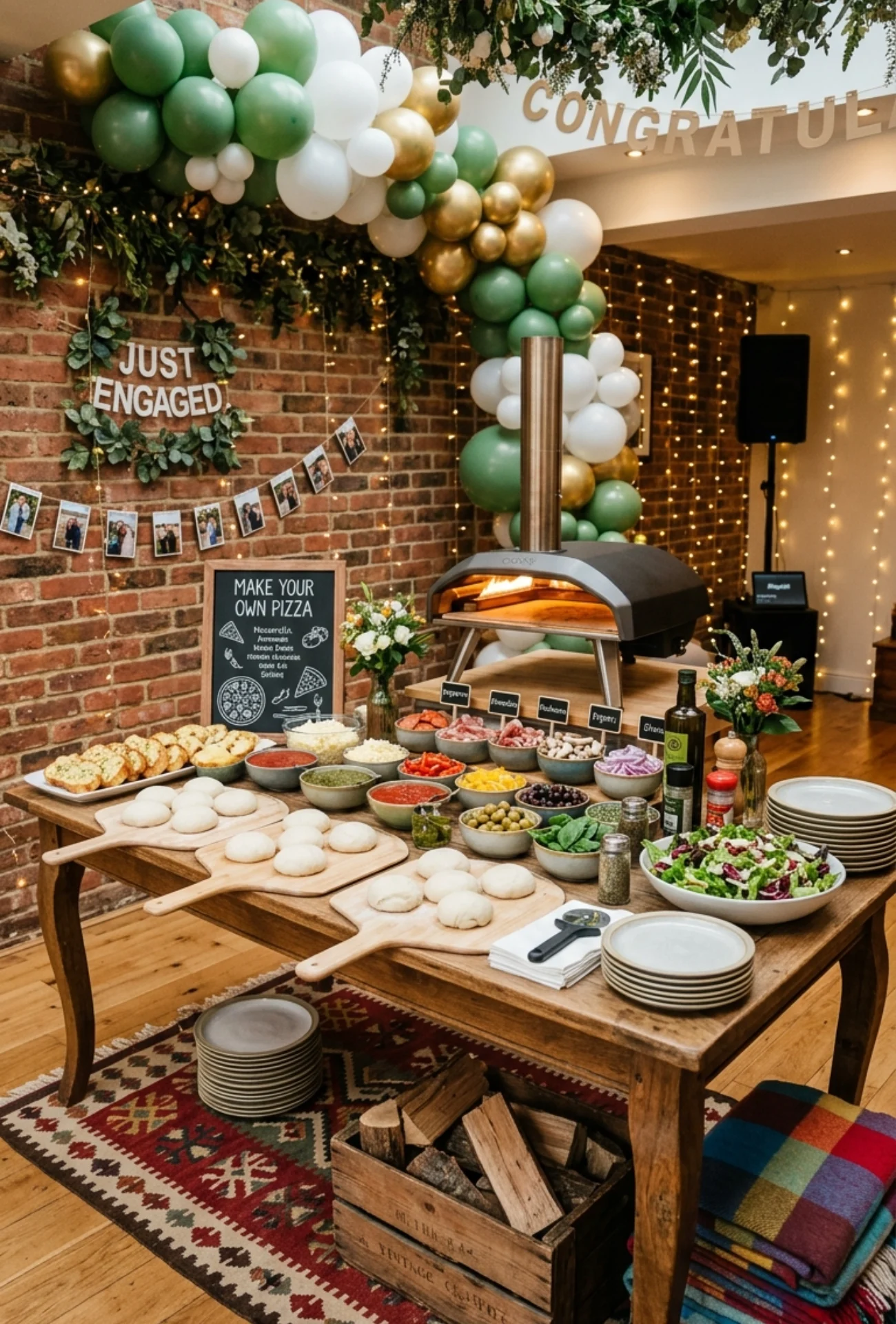 DIY Pizza Night Engagement Celebration