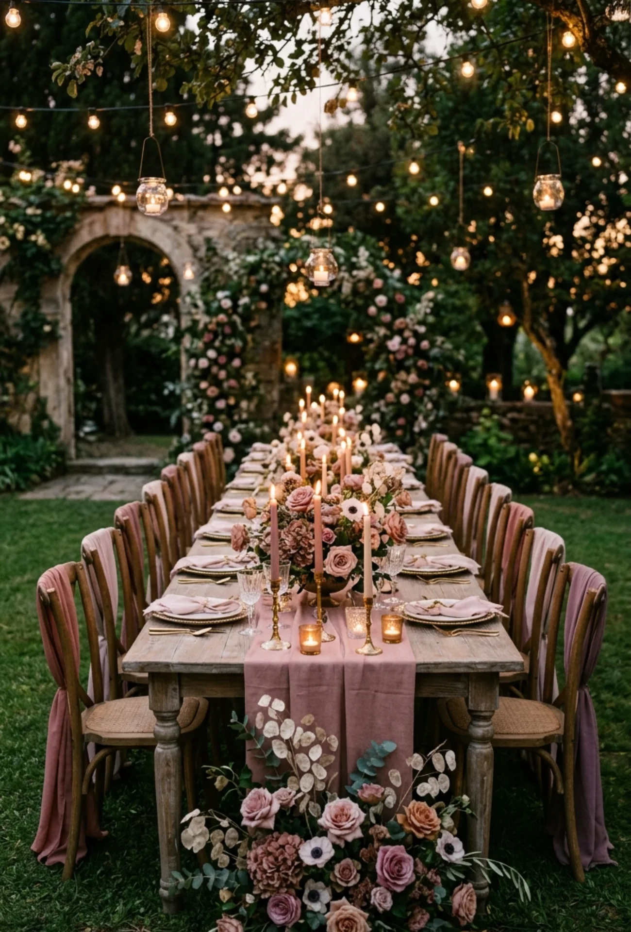 Dusty Rose and Mauve Centerpieces