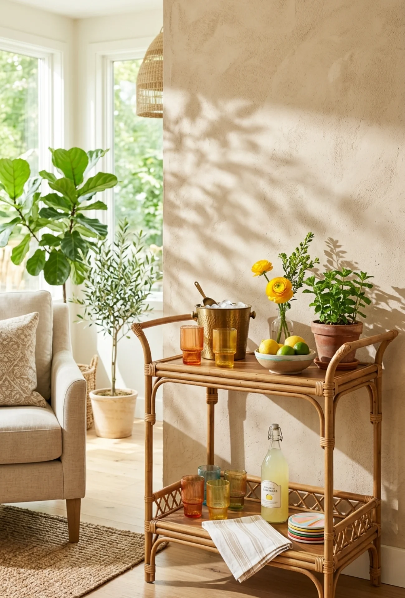 Easy Summer Bar Cart Makeover