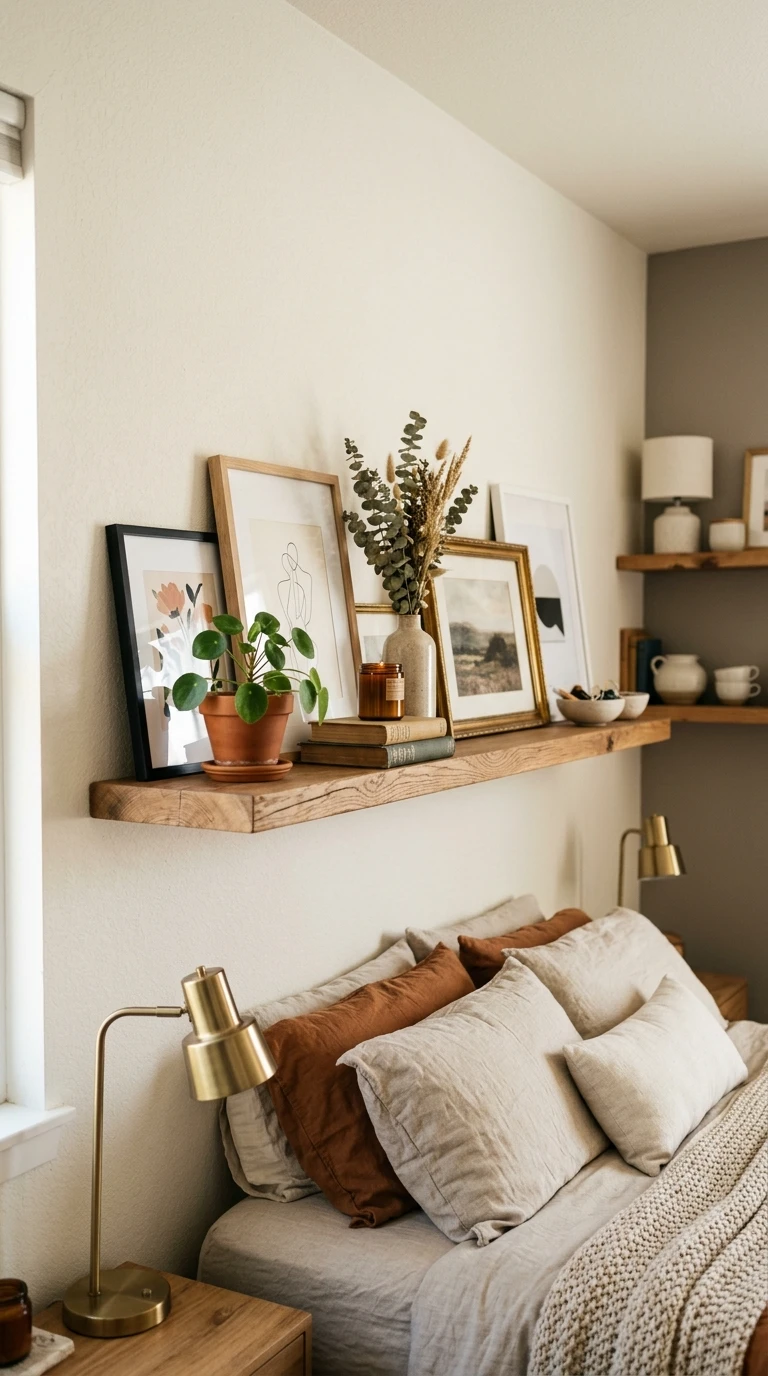 Floating Shelf Gallery with Art Prints