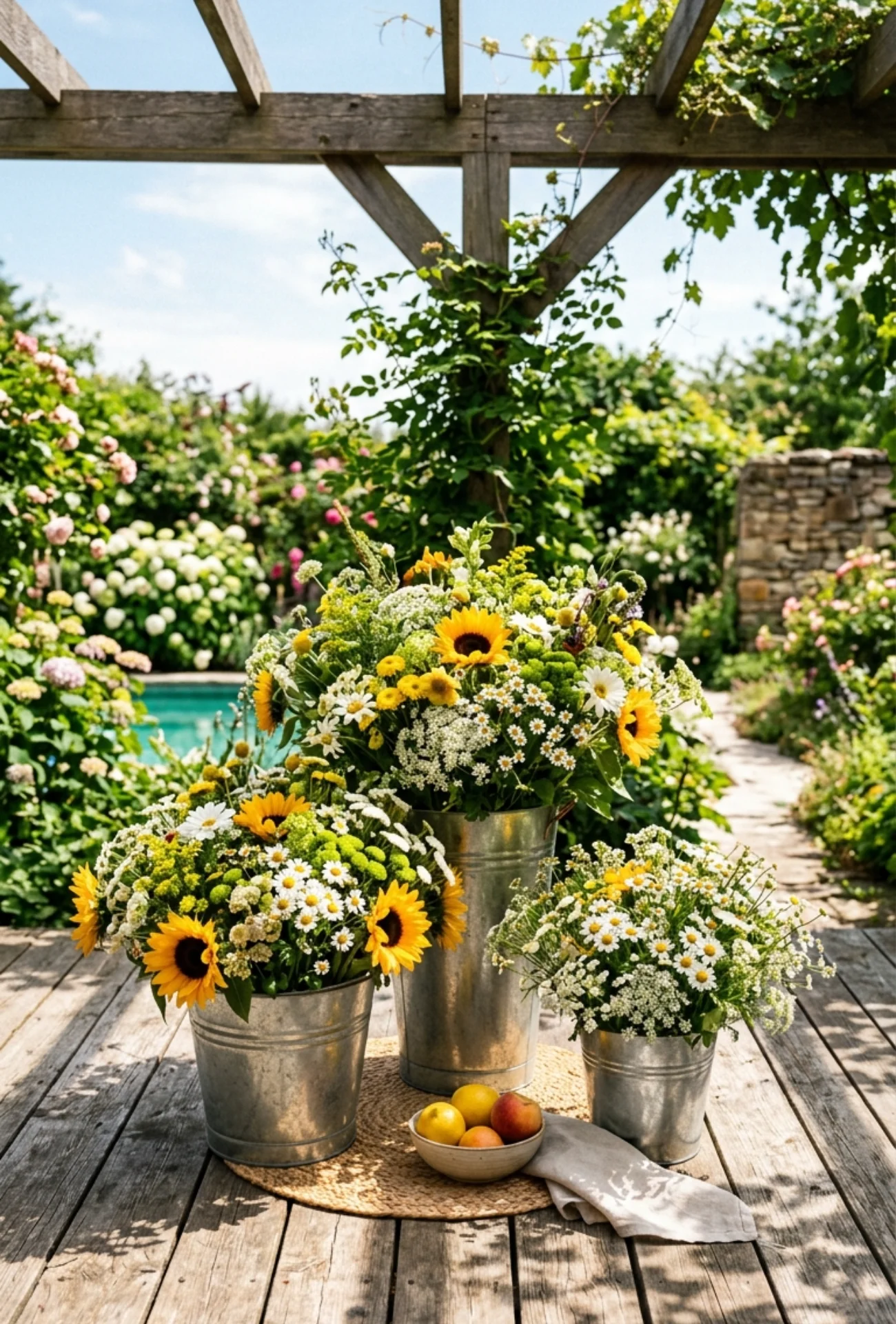 Fresh Flower Bucket Arrangements (Budget Blooms)