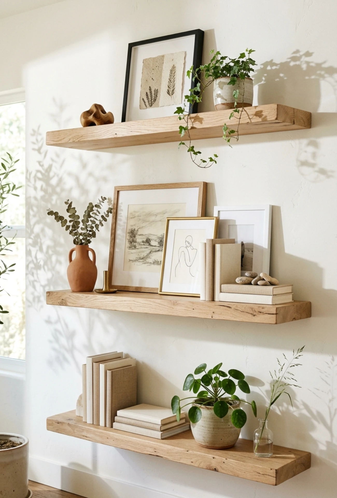 Gallery Style Floating Shelf Arrangements