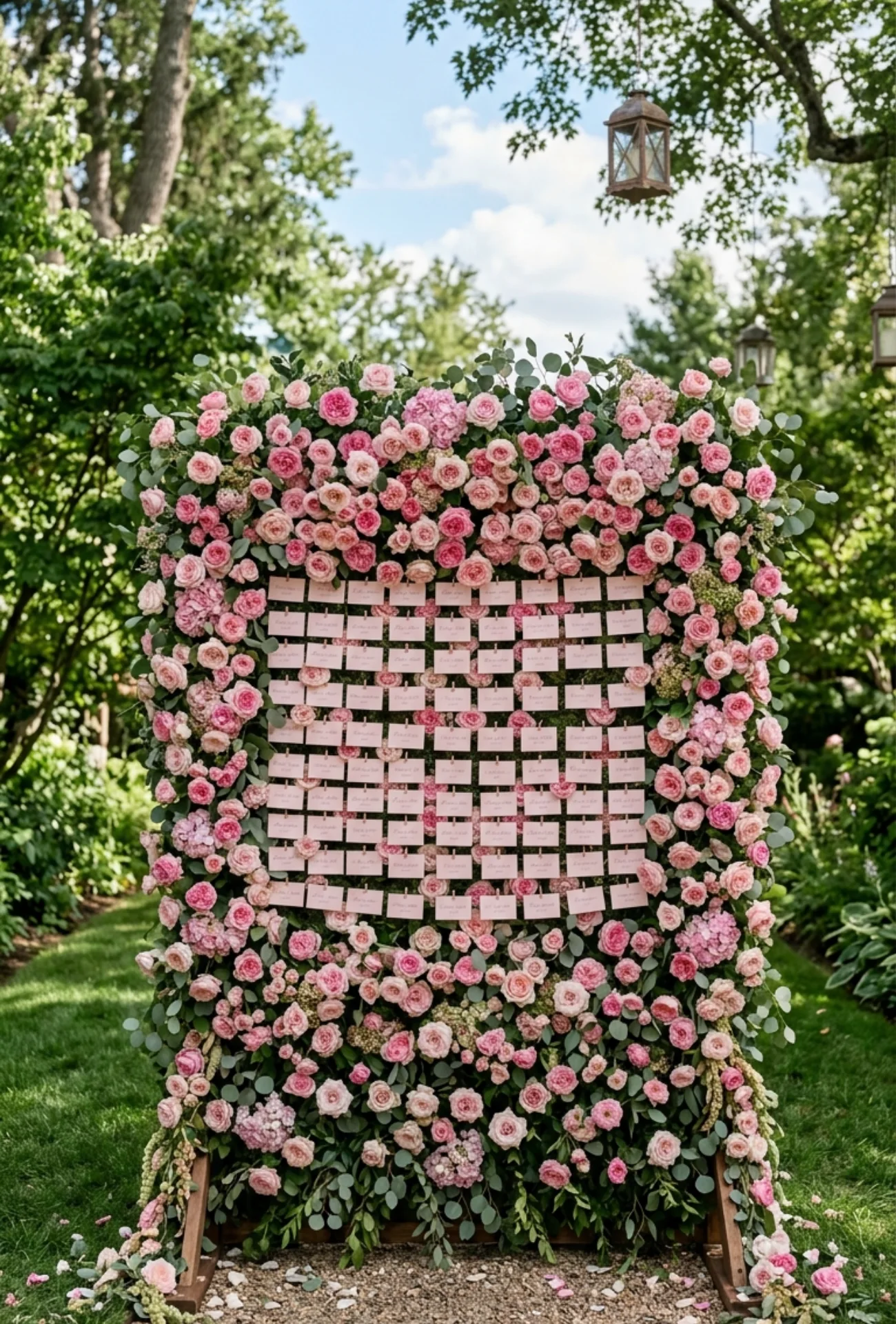 Garden Rose Escort Card Display