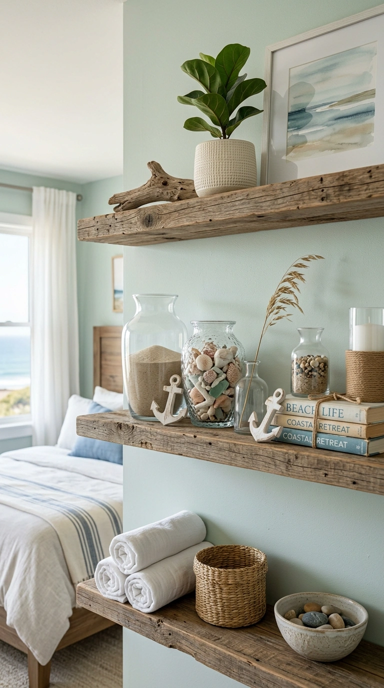 Glass Vase Beach Shelf Styling