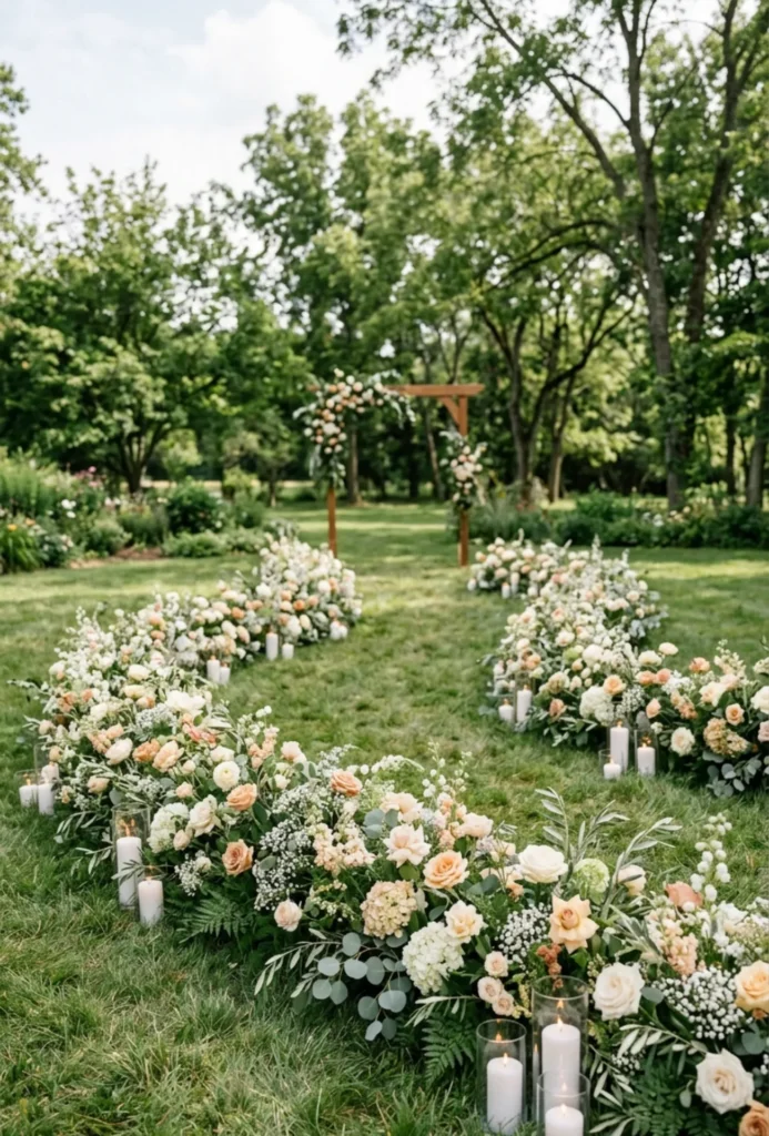 Ground Floral Meadow Aisle Decor
