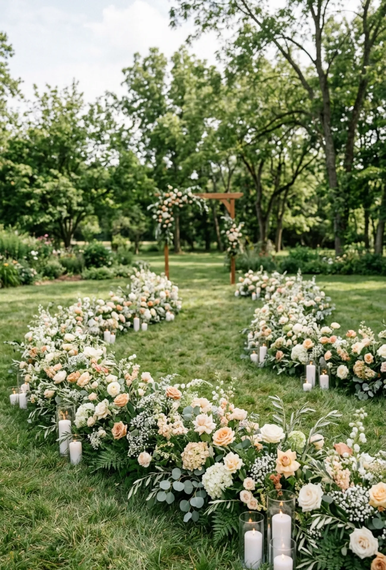 Ground Floral Meadow Aisle Decor