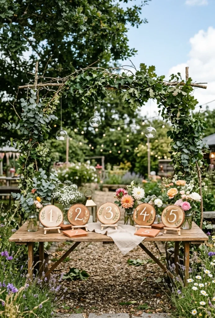 Hand Painted Table Numbers with Modern Calligraphy